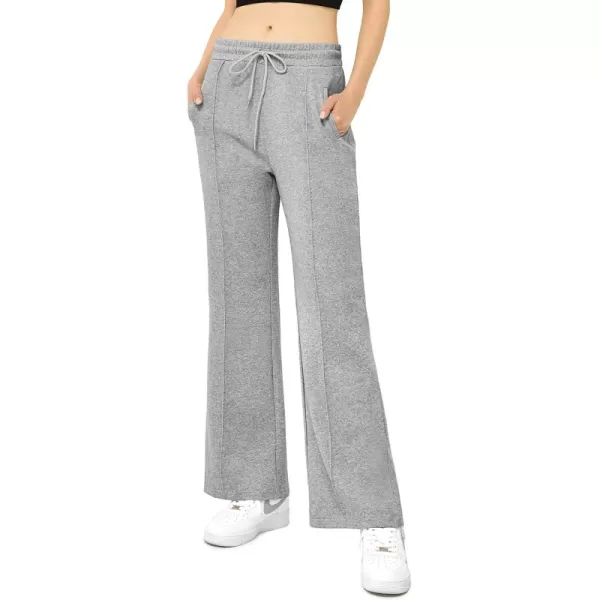 Stelle Women Wide Leg Sweatpants Cotton Lounge Pants Casual Sports High Waisted Straight Open Bottom with Pockets