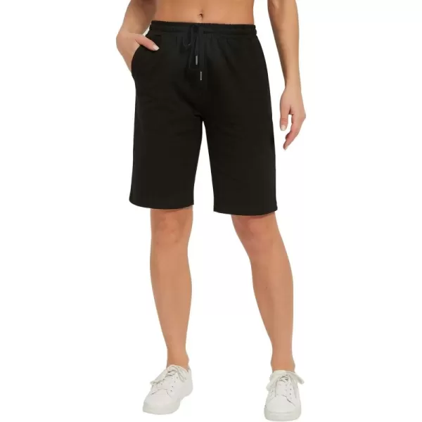 Stelle Women's 7"/ 10" Bermuda Shorts Long Comfy Cotton Sweat Shorts Summer Knee Length Lounge Shorts with Deep Pockets