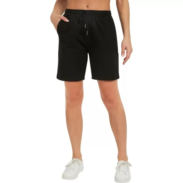 Stelle Women's 7"/ 10" Bermuda Shorts Long Comfy Cotton Sweat Shorts Summer Knee Length Lounge Shorts with Deep Pockets