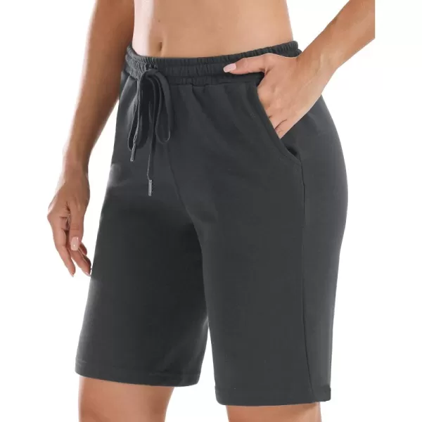 Stelle Women's 7"/ 10" Bermuda Shorts Long Comfy Cotton Sweat Shorts Summer Knee Length Lounge Shorts with Deep Pockets