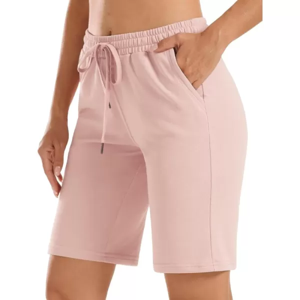 Stelle Women's 7"/ 10" Bermuda Shorts Long Comfy Cotton Sweat Shorts Summer Knee Length Lounge Shorts with Deep Pockets