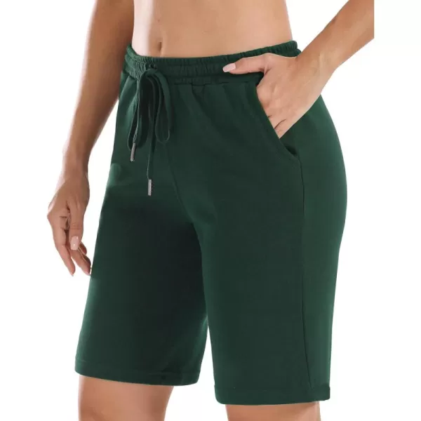 Stelle Women's 7"/ 10" Bermuda Shorts Long Comfy Cotton Sweat Shorts Summer Knee Length Lounge Shorts with Deep Pockets