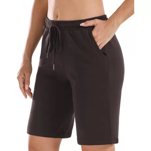 Stelle Women's 7"/ 10" Bermuda Shorts Long Comfy Cotton Sweat Shorts Summer Knee Length Lounge Shorts with Deep Pockets