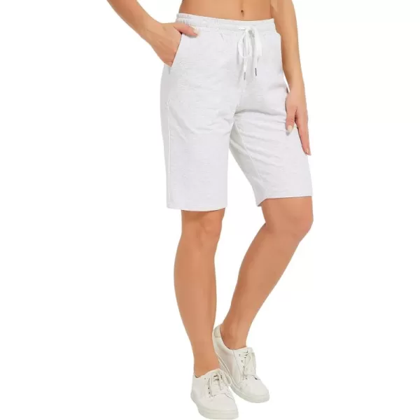 Stelle Women's 7"/ 10" Bermuda Shorts Long Comfy Cotton Sweat Shorts Summer Knee Length Lounge Shorts with Deep Pockets