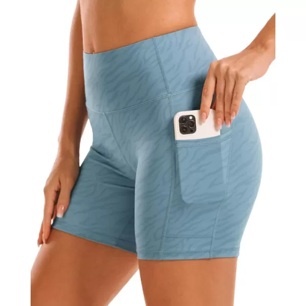 Stelle Women's 8"/ 5" High Waist Biker Shorts Yoga Shorts with Pockets Tummy Control Workout Shorts for Running Gym