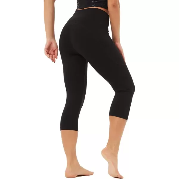 Stelle Women's Capri Yoga Pants with Pockets Essential High Waisted Legging for Workout