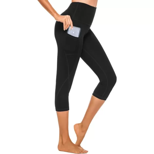 Stelle Women's Capri Yoga Pants with Pockets Essential High Waisted Legging for Workout