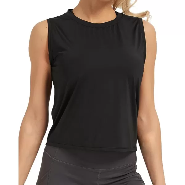 Stelle Women's Workout Tops Sleeveless Yoga Tank Tops Running Gym Crop Tops