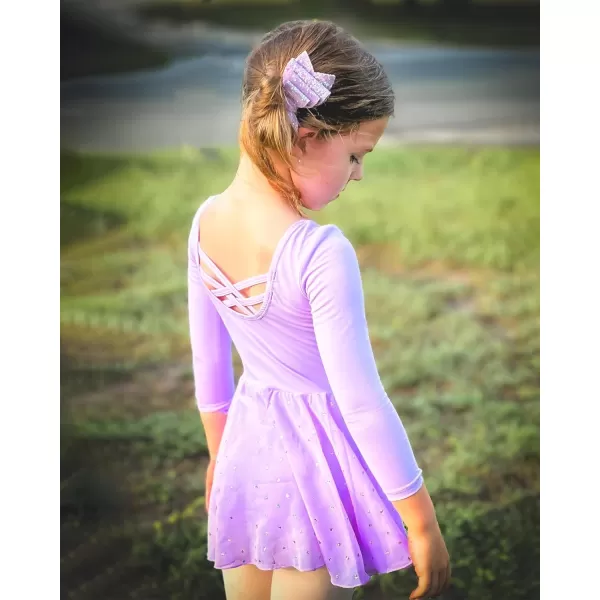 Stelle Ballet Leotards for Girls Long Sleeve Toddler Dance Leotard Outfits with Skirt Classic)