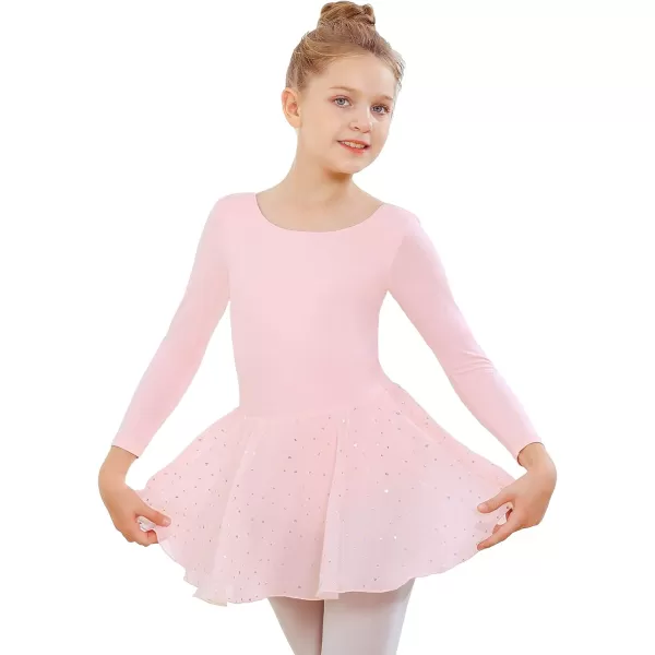 Stelle Ballet Leotards for Girls Long Sleeve Toddler Dance Leotard Outfits with Skirt Classic)