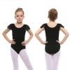 imageStelle Girls Ballet Leotards Black Dance Leotards Ruffle Short Sleeve Gymnastics Outfits ToddlerLittle KidBig kidBlack