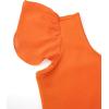 imageStelle Girls Ballet Leotards Black Dance Leotards Ruffle Short Sleeve Gymnastics Outfits ToddlerLittle KidBig kidOrange