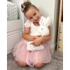 imageStelle Girls Ballet Leotards Black Dance Leotards Ruffle Short Sleeve Gymnastics Outfits ToddlerLittle KidBig kidWhite