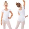 imageStelle Girls Ballet Leotards Black Dance Leotards Ruffle Short Sleeve Gymnastics Outfits ToddlerLittle KidBig kidWhite