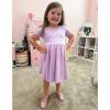 imageStelle Girls Dresses Skater Twirly Stretch Aline Toddler Solid Color Plain Kneelength DressA19lavender With Pocket