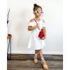 imageStelle Girls Dresses Skater Twirly Stretch Aline Toddler Solid Color Plain Kneelength DressCd001white Cold Shoulder
