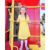 imageStelle Girls Dresses Skater Twirly Stretch Aline Toddler Solid Color Plain Kneelength DressCd001yellow Cold Shoulder