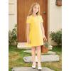 imageStelle Girls Dresses Skater Twirly Stretch Aline Toddler Solid Color Plain Kneelength DressCd001yellow Cold Shoulder