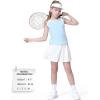 imageStelle Girls Tennis Dress Golf Outfit Combo with Tennis Skirt and Sleeveless Tank Top Blue Tank Top 910 Years