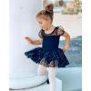imageStelle Puff Sleeve Ballet Leotards for Girls with Sparkly Tutu Skirted Toddler Dance Dress Outfit Little KidBig Kid01puff Sleeveblack