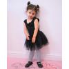 imageStelle Puff Sleeve Ballet Leotards for Girls with Sparkly Tutu Skirted Toddler Dance Dress Outfit Little KidBig Kid02sleevelessblack