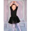 imageStelle Puff Sleeve Ballet Leotards for Girls with Sparkly Tutu Skirted Toddler Dance Dress Outfit Little KidBig Kid03short Sleeveblack