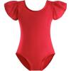 imageStelle Girls Ballet Leotards Black Dance Leotards Ruffle Short Sleeve Gymnastics Outfits ToddlerLittle KidBig kidRed