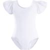 imageStelle Girls Ballet Leotards Black Dance Leotards Ruffle Short Sleeve Gymnastics Outfits ToddlerLittle KidBig kidWhite