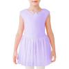 imageStelle Puff Sleeve Ballet Leotards for Girls with Sparkly Tutu Skirted Toddler Dance Dress Outfit Little KidBig Kid02sleevelesspurple