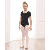 imageStelle Ballet Leotards for Girls Black Dance Leotard Gymnastics Ballet Outfits with Bow Back ToddlerLittleBig Kids1black