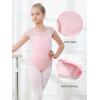imageStelle Ballet Leotards for Girls Black Dance Leotard Gymnastics Ballet Outfits with Bow Back ToddlerLittleBig KidsBallet Pink Mesh Cap Sleeves