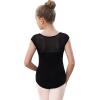 imageStelle Ballet Leotards for Girls Black Dance Leotard Gymnastics Ballet Outfits with Bow Back ToddlerLittleBig KidsBlack Mesh Cap Sleeves