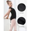 imageStelle Ballet Leotards for Girls Black Dance Leotard Gymnastics Ballet Outfits with Bow Back ToddlerLittleBig KidsBlack Mesh Cap Sleeves