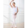 imageStelle Ballet Leotards for Girls Black Dance Leotard Gymnastics Ballet Outfits with Bow Back ToddlerLittleBig KidsWhite Mesh Cap Sleeves