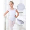 imageStelle Ballet Leotards for Girls Black Dance Leotard Gymnastics Ballet Outfits with Bow Back ToddlerLittleBig KidsWhite Mesh Cap Sleeves
