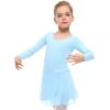 imageStelle Ballet Leotards for Girls Long Sleeve Dance Dress Outfit Combo with Skirt and Tights ToddlerLittle KidBig Kid00bule Long Sleeve