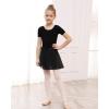 imageStelle Ballet Leotards for Girls Long Sleeve Dance Dress Outfit Combo with Skirt and Tights ToddlerLittle KidBig Kid02black Bow Back