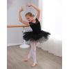 imageStelle Ballet Leotards for Girls Toddler Leotard with Tutu Skirt Dance Tutu Dress LittleBig Kid01black