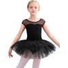 imageStelle Ballet Leotards for Girls Toddler Leotard with Tutu Skirt Dance Tutu Dress LittleBig Kid01black