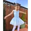 imageStelle Ballet Leotards for Girls Toddler Leotard with Tutu Skirt Dance Tutu Dress LittleBig Kid01blue