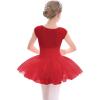 imageStelle Ballet Leotards for Girls Toddler Leotard with Tutu Skirt Dance Tutu Dress LittleBig Kid01red