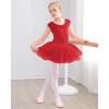imageStelle Ballet Leotards for Girls Toddler Leotard with Tutu Skirt Dance Tutu Dress LittleBig Kid01red