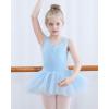 imageStelle Ballet Leotards for Girls Toddler Leotard with Tutu Skirt Dance Tutu Dress LittleBig KidBlue Tank Top