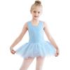 imageStelle Ballet Leotards for Girls Toddler Leotard with Tutu Skirt Dance Tutu Dress LittleBig KidBlue Tank Top