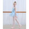 imageStelle Ballet Leotards for Girls Toddler Leotard with Tutu Skirt Dance Tutu Dress LittleBig KidBlue Tank Top