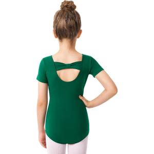 imageStelle Ballet Leotards for Girls Black Dance Leotard Gymnastics Ballet Outfits with Bow Back ToddlerLittleBig Kids1green
