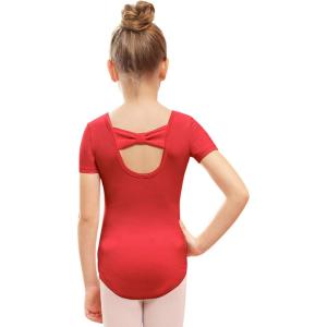 imageStelle Ballet Leotards for Girls Black Dance Leotard Gymnastics Ballet Outfits with Bow Back ToddlerLittleBig Kids1red
