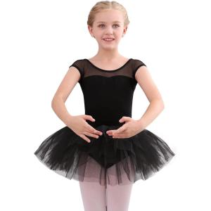 imageStelle Ballet Leotards for Girls Toddler Leotard with Tutu Skirt Dance Tutu Dress LittleBig Kid01black
