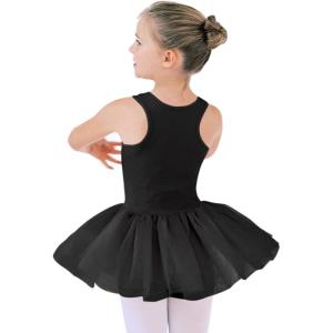 imageStelle Ballet Leotards for Girls Toddler Leotard with Tutu Skirt Dance Tutu Dress LittleBig KidBlack Tank Top