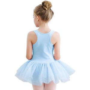 imageStelle Ballet Leotards for Girls Toddler Leotard with Tutu Skirt Dance Tutu Dress LittleBig KidBlue Tank Top
